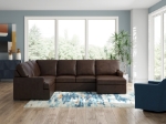Picture of Genuine Leather 3-Piece Left/Right Arm Facing Sectional with Chaise