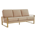 Picture of Beige Velvet Gold/Silver Frame Full Size Sofa