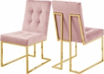 Picture of Rich Gold Metal Frame Deep Tufting Velvet Dining Chair