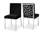 Picture of Rich Chrome Stainless Steel Velvet Dining Chair