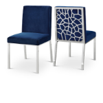 Picture of Rich Chrome Stainless Steel Velvet Dining Chair