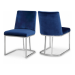 Picture of Polished Chrome Metal Frame Velvet Dining Chair