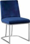Picture of Polished Chrome Metal Frame Velvet Dining Chair