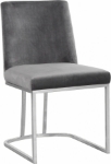 Picture of Polished Chrome Metal Frame Velvet Dining Chair