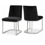 Picture of Polished Chrome Metal Frame Velvet Dining Chair