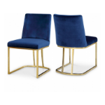 Picture of Polished Chrome Metal Frame Velvet Dining Chair