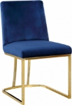 Picture of Polished Chrome Metal Frame Velvet Dining Chair