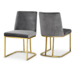 Picture of Polished Chrome Metal Frame Velvet Dining Chair