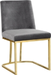 Picture of Polished Chrome Metal Frame Velvet Dining Chair