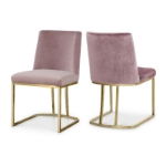 Picture of Polished Chrome Metal Frame Velvet Dining Chair