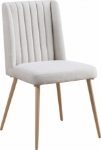 Picture of Linen Textured Fabric Iron Velvet Dining Chair