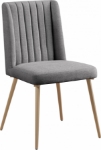 Picture of Linen Textured Fabric Iron Velvet Dining Chair