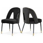 Picture of Velvet Engineered Wood Metal Foam Velvet Dining Chair