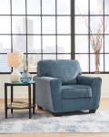 Picture of Dark Blue Sofa, Loveseat and Chair