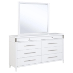 Picture of 8-drawer Bedroom Dresser with Mirror White
