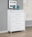 Picture of 38"W x 52"H 5-drawer Bedroom Chest of Drawers White