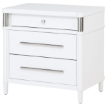 Picture of 3-drawer Bedroom Nightstand Bedside Table White