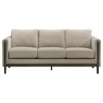 Picture of Fabric Upholstered Panel Arm Sofa Taupe