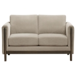 Picture of Fabric Upholstered Panel Arm Loveseat Taupe