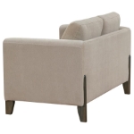 Picture of Fabric Upholstered Panel Arm Loveseat Taupe
