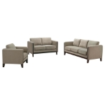 Picture of 3-piece Upholstered Panel Arm Sofa Set Taupe