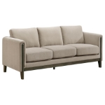 Picture of 3-piece Upholstered Panel Arm Sofa Set Taupe