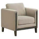 Picture of 3-piece Upholstered Panel Arm Sofa Set Taupe