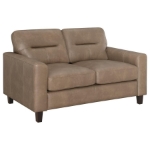 Picture of Faux Leather Arm Loveseat Brown