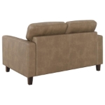 Picture of Faux Leather Arm Loveseat Brown