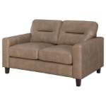 Picture of Faux Leather Arm Loveseat Brown