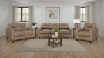 Picture of Faux Leather Arm Living Room Set Brown