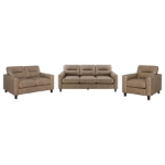 Picture of Faux Leather Arm Living Room Set Brown