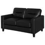 Picture of Faux Leather Arm Loveseat Black