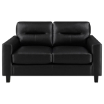 Picture of Faux Leather Arm Loveseat Black