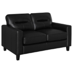 Picture of Faux Leather Arm Loveseat Black