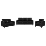 Picture of Faux Leather Arm Living Room Set Black
