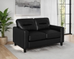 Picture of Faux Leather Arm Living Room Set Black