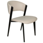 Picture of Dining Chairs Upholstered in Leather Kitchen Room Chairs with Metal Legs