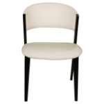 Picture of Dining Chairs Upholstered in Leather with Black Metal Legs