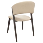 Picture of Dining Chairs Upholstered in Leather with Black Metal Legs