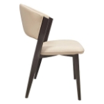 Picture of Dining Chairs Upholstered in Leather with Black Metal Legs