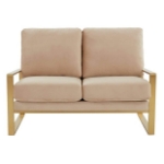 Picture of Beige Velvet Gold/Silver Frame Loveseat