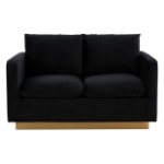 Picture of Velvet Loveseat with Gold Frame