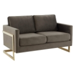 Picture of Upholstered Velvet Loveseat With Gold Frame