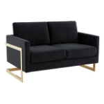 Picture of Upholstered Velvet Loveseat With Gold Frame
