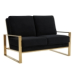 Picture of Black Velvet Gold/Silver Frame Loveseat