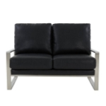 Picture of Black Velvet Gold/Silver Frame Loveseat