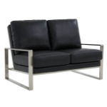 Picture of Black Velvet Gold/Silver Frame Loveseat