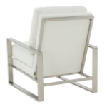 Picture of White Arm Chair With Upholstered And Gold/Silver Metal Frame
