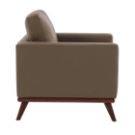 Picture of Genuine Leather Taupe, Black, Grey, Navy Blue, Cognac Tan, White, Green Leather Accent Arm Chair With Birch Wood Base